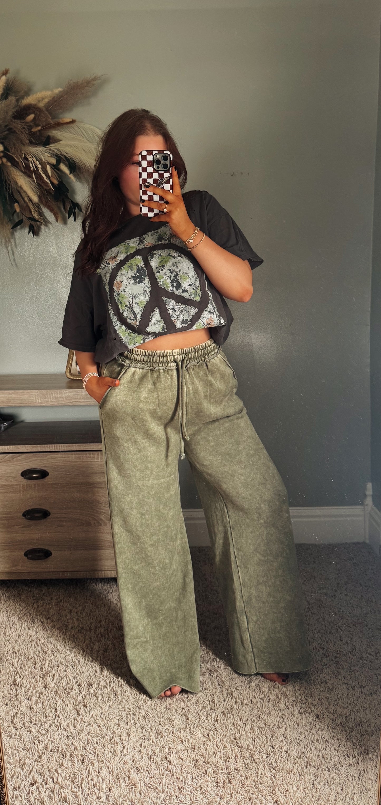 Vintage Peace Sign Oversized Tee