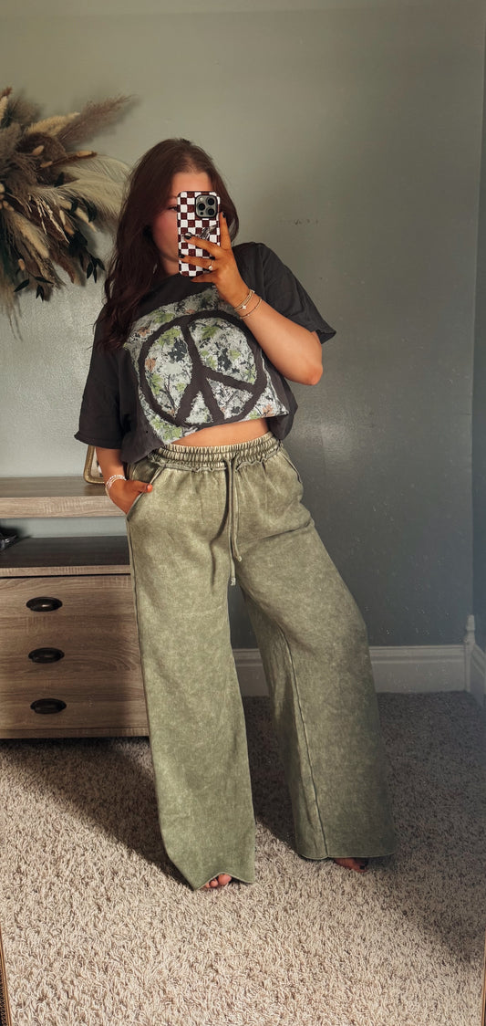 Vintage Peace Sign Oversized Tee